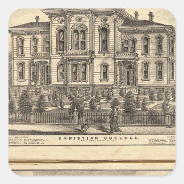 Christian College and Pacific Methodist College Square Sticker (Front)
