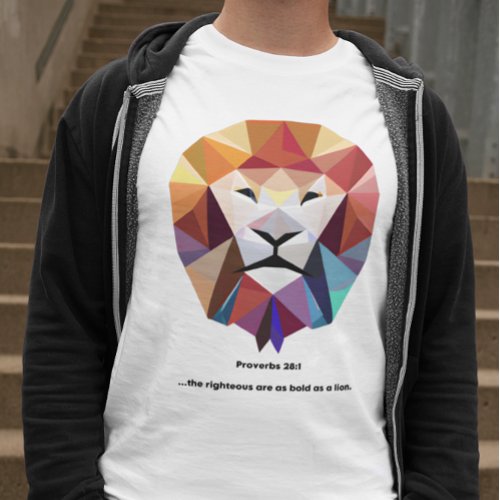 Christian Colorful Geometric Lion Head  T_Shirt