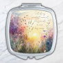 Christian Colorful Wildflowers Watercolor Verse Compact Mirror