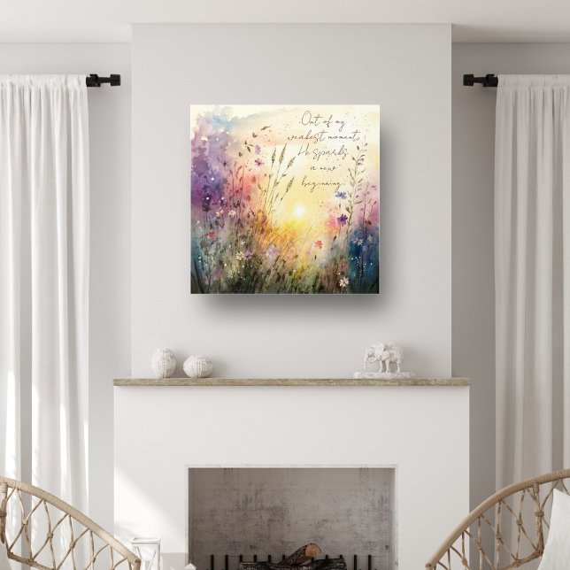 Christian Colorful Wildflowers Watercolor Verse Metal Print (Creator Uploaded)