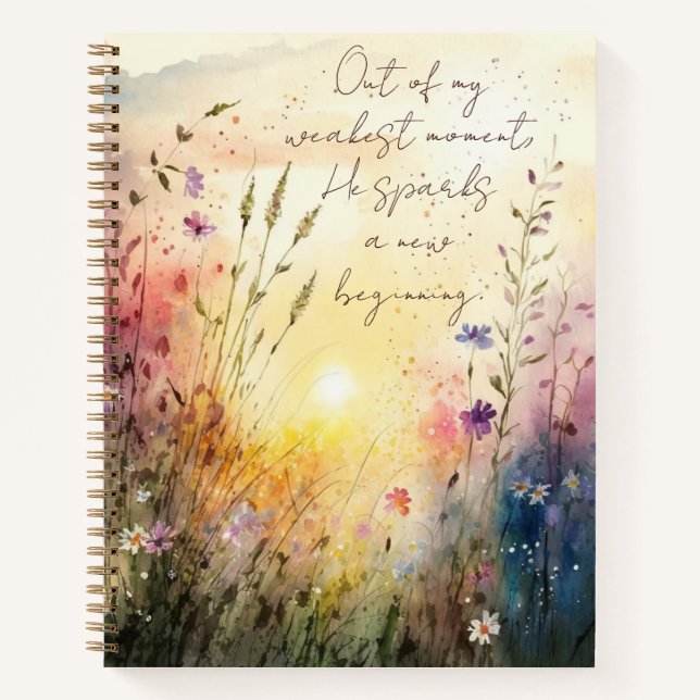 Christian Colorful Wildflowers Watercolor Verse Notebook (Front)