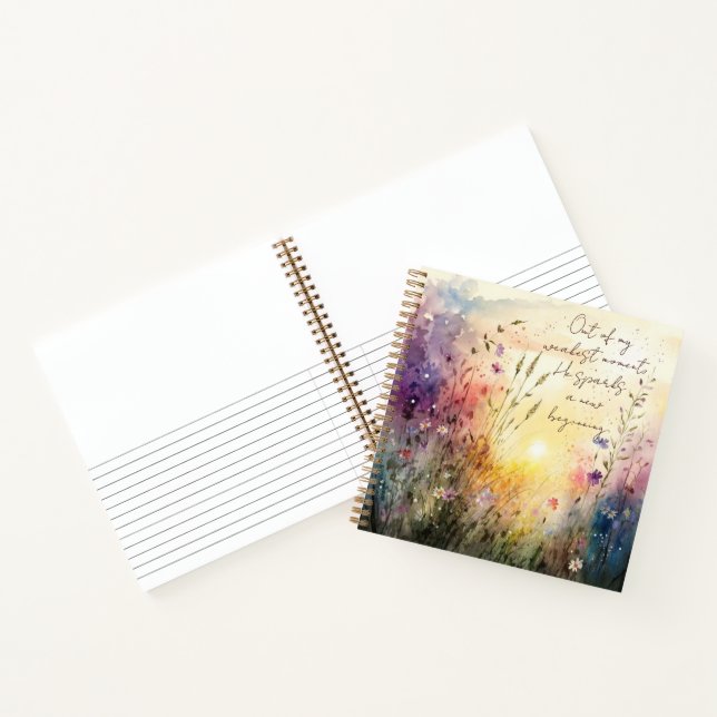 Christian Colorful Wildflowers Watercolor Verse Notebook (Inside)