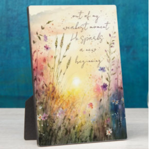 Christian Colorful Wildflowers Watercolor Verse Plaque