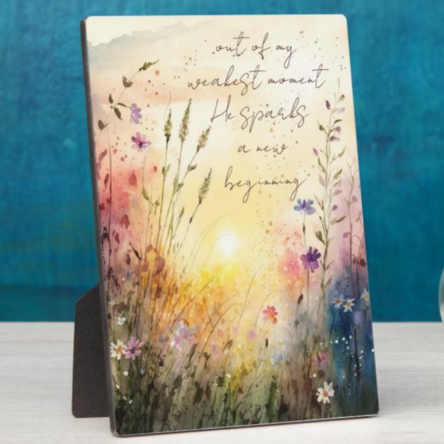 Christian Colorful Wildflowers Watercolor Verse Plaque (Creator Uploaded)