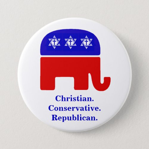 Christian Conservative Republican Pinback Button