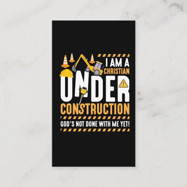 Christian Construction God Faith Religion Christ Business Card (Front)
