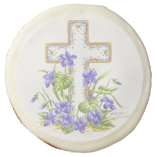 Christian Cookies Cross and Violets