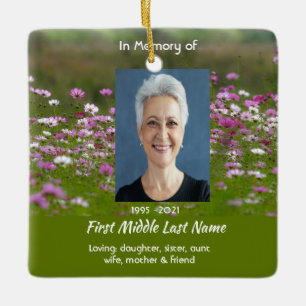 Christian Cosmos Garden Flowers Memorial Keepsake Ceramic Ornament
