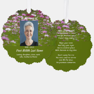 Christian Cosmos Garden Flowers Memorial Keepsake Ornament Card