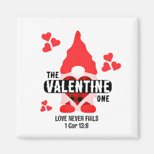 Christian Couples VALENTINE GNOME Red Hearts Magnet