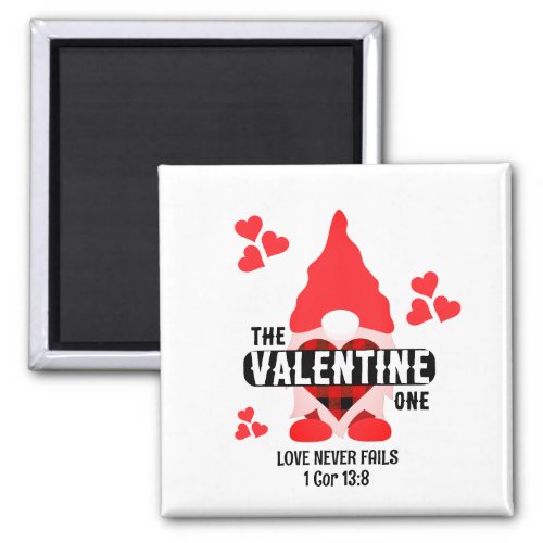 Christian Couples VALENTINE GNOME Red Hearts Magnet