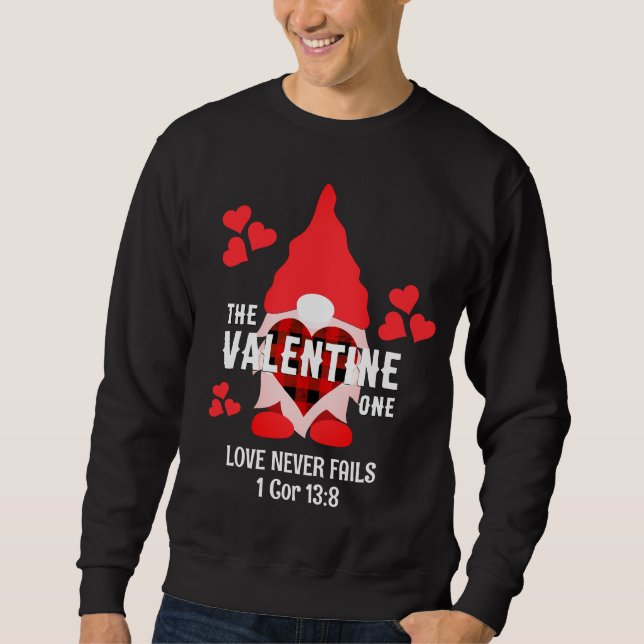 Christian Couples VALENTINE GNOME Red Hearts Sweatshirt (Front)