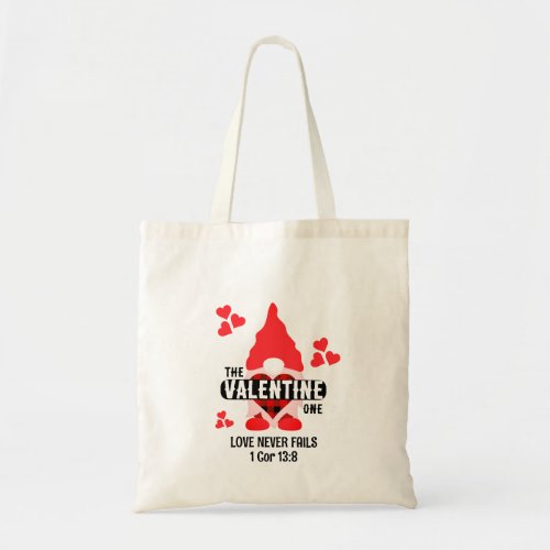 Christian Couples VALENTINE GNOME Red Hearts Tote Bag