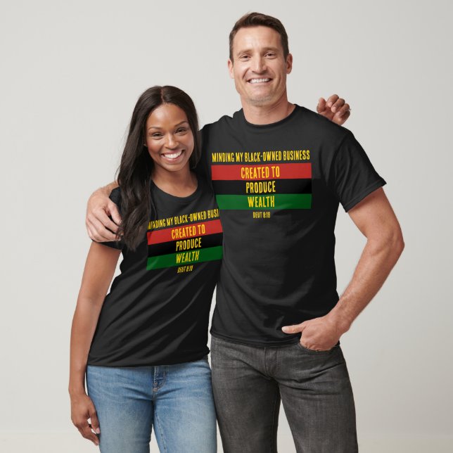 Christian CREATED TO PRODUCE WEALTH Black Business T-Shirt (Unisex)
