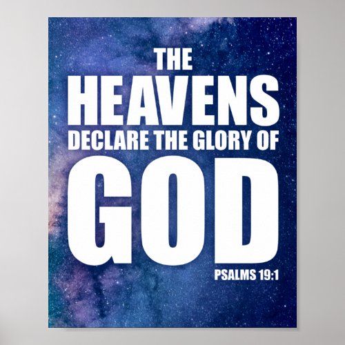 Christian Creation Galaxy Verse Heavens Declare   Poster
