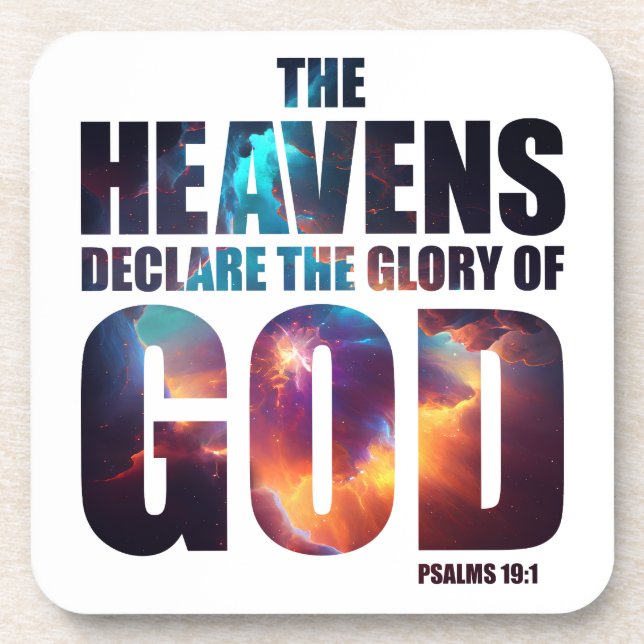 Christian Creation: Heavens Declare Glory of GOD Beverage Coaster (Front)