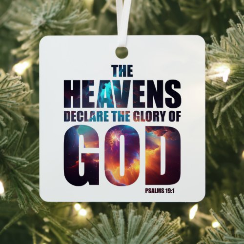 Christian Creation Heavens Declare Glory of GOD Metal Ornament