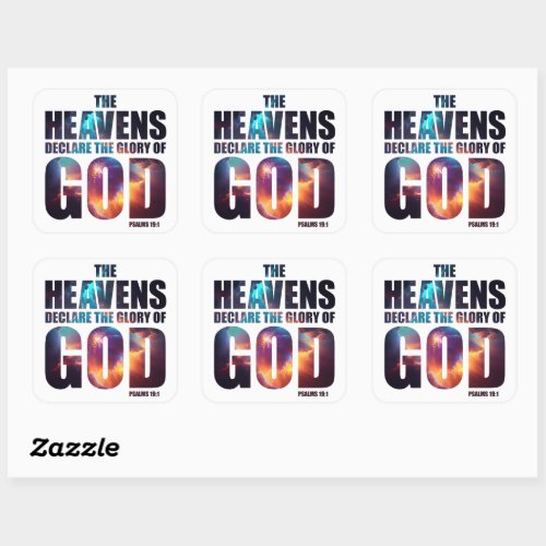 Christian Creation Heavens Declare Glory of GOD Square Sticker