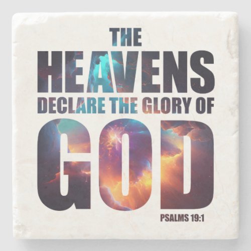 Christian Creation Heavens Declare Glory of GOD Stone Coaster
