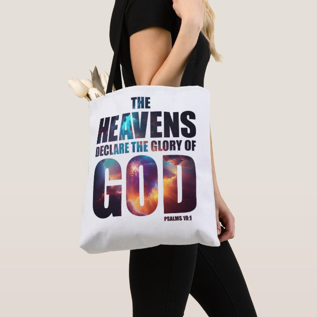 Christian Creation: Heavens Declare Glory of GOD Tote Bag (Close Up)