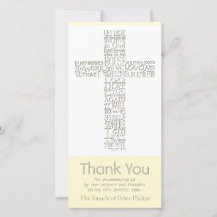 Christian Cross 12 John 14 Sympathy Thank You Card