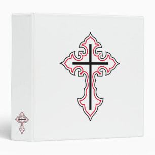 Christian cross 3 ring binder