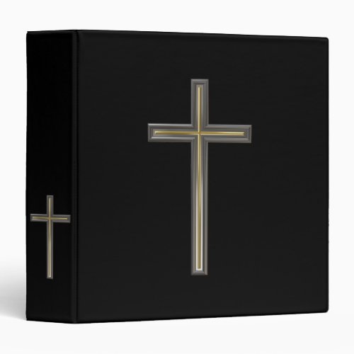 Christian cross 3 ring binder