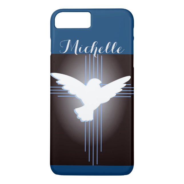 Christian Cross and Dove Personalized Case-Mate iPhone Case (Back)