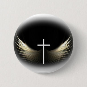 Christian Cross and Holy Spirit Button