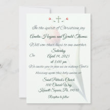 Christian Cross and Tulip Wedding Invitation