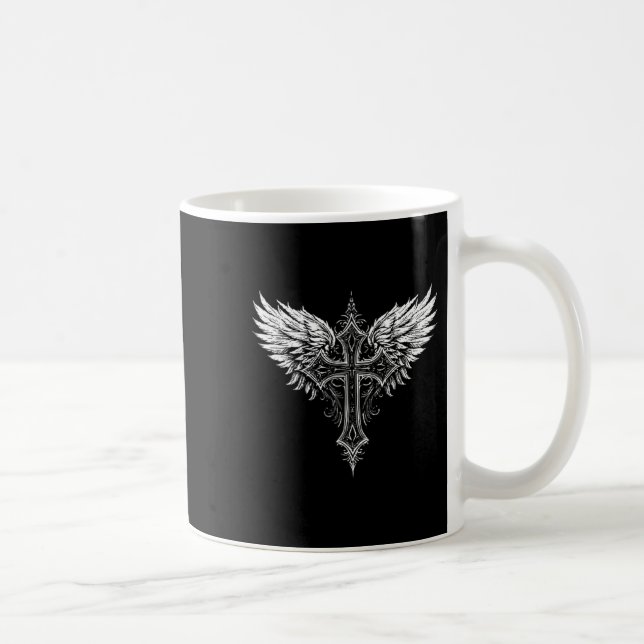 Christian Cross Angel Religious  Coffee Mug (Right)