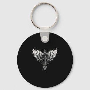 Christian Cross Angel Religious Keychain