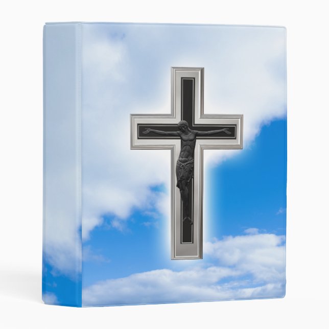 Christian cross at blue sky background mini binder (Front/Spine)