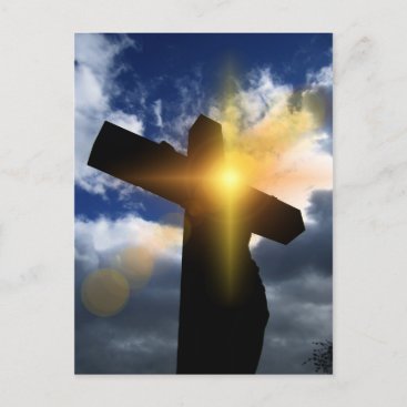 Christian Cross at Easter Sunrise Service Holiday Postcard