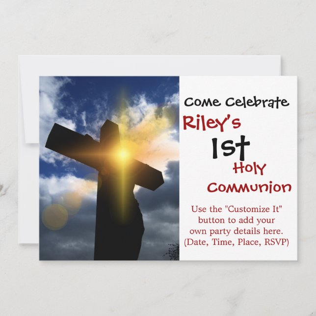 Christian Cross at Easter Sunrise Service Invitation (Front)