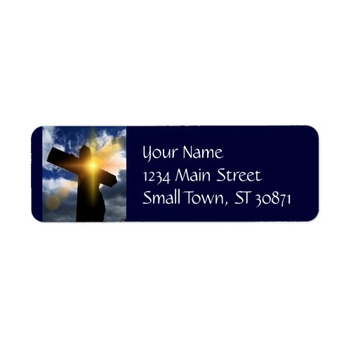 Christian Cross at Easter Sunrise Service Label