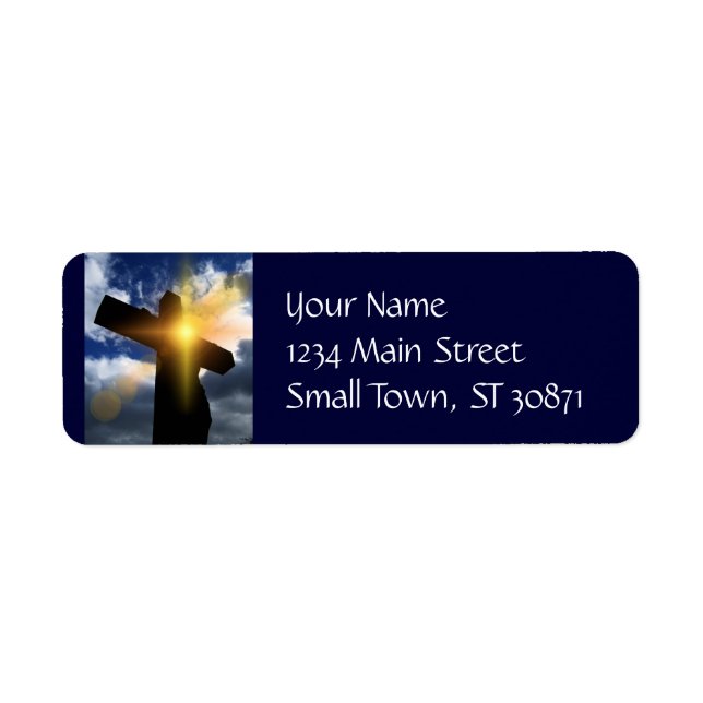 Christian Cross at Easter Sunrise Service Label (Front)