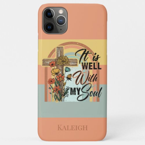 Christian Cross Bible Song It Is Well Rainbow Case