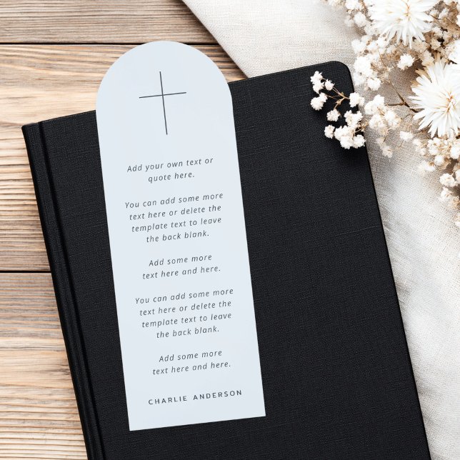 Christian cross bible text prayer light dusty blue bookmarks (Christian cross bible text prayer light dusty blue bookmarks)