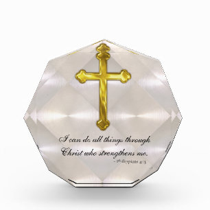 Christian Cross Bible Verse 3 Acrylic Award