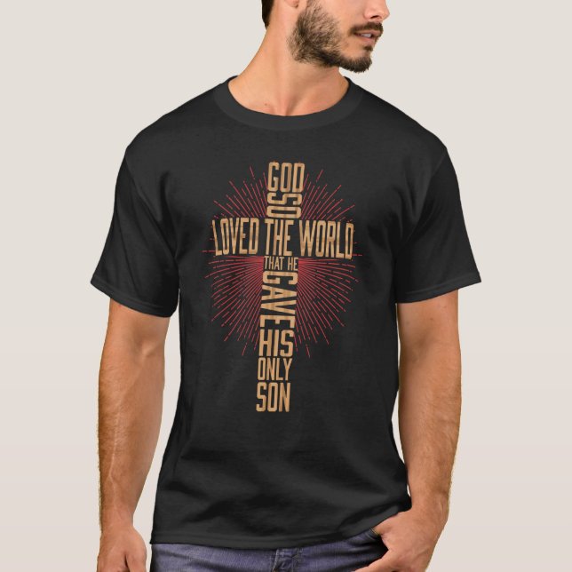 Christian Cross Bible Verse Scripture Faith T-Shirt (Front)
