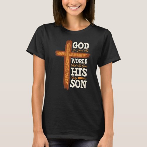 Christian Cross Bible Verse Scripture Faith  T_Shirt
