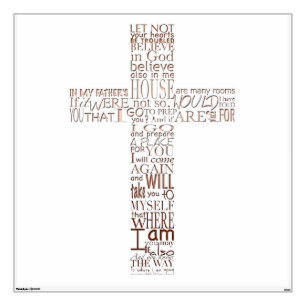 Christian Cross Bible Verses Copper Letters Wall D Sticker