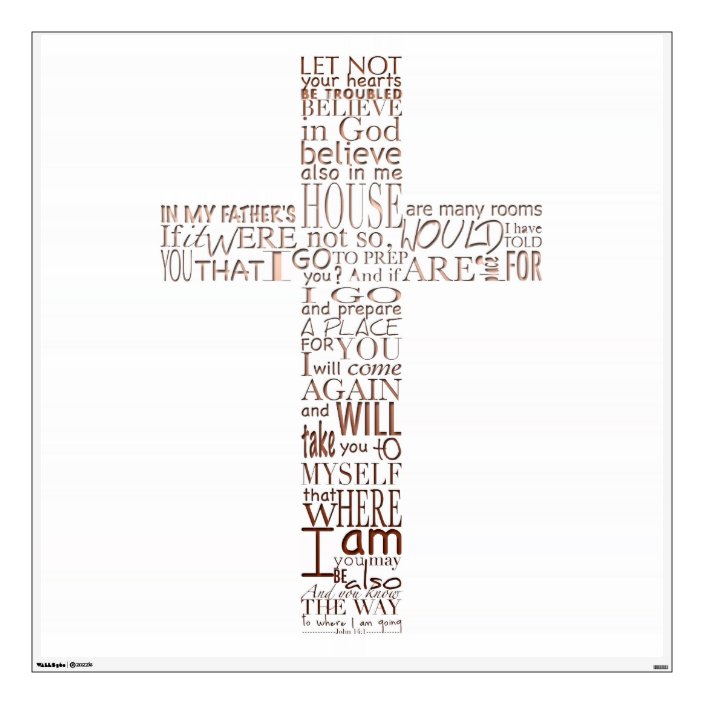 Christian Cross Bible Verses Copper Letters Wall D Wall Sticker