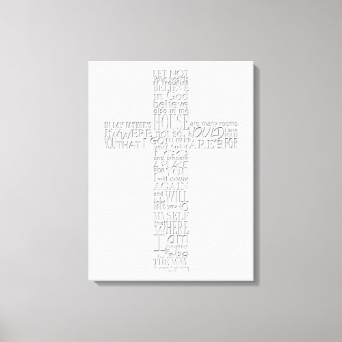 Christian Cross Bible Verses John 14 Canvas