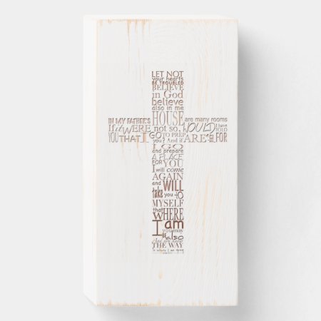 Christian Cross Bible Verses John 14 Copper Wbs Wooden Box Sign