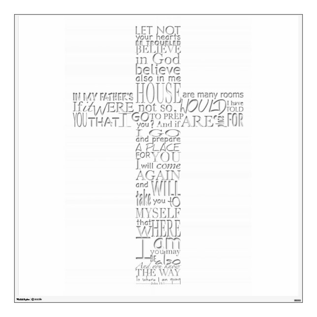 Christian Cross Bible Verses - Wall Decals (Front)