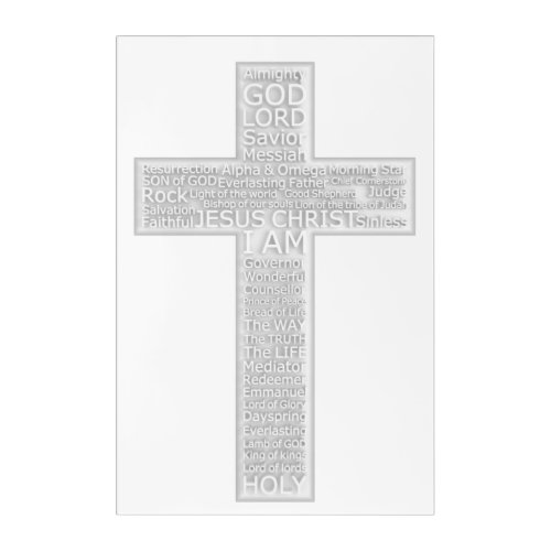 Christian Cross Biblical Names of Jesus Christ Acrylic Print