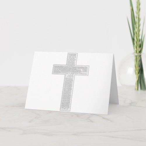 Christian Cross Biblical Names of Jesus Christ Card