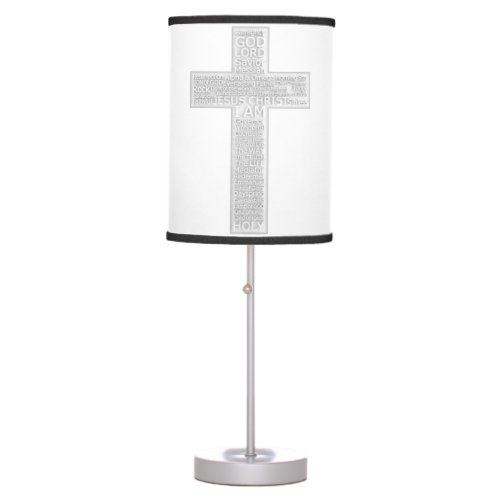 Christian Cross Biblical Names of Jesus Christ Table Lamp